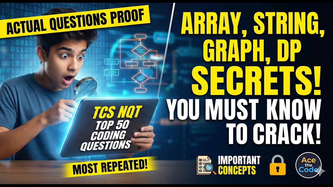 Top 50 TCS NQT Coding Questions (With ACTUAL PROOF!) | Arrays, Strings ...