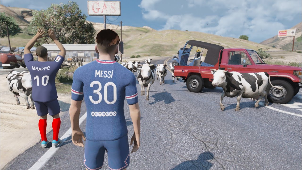 بقره بتجري ورا ميسي في قراند5 😂😨 | GTA 5