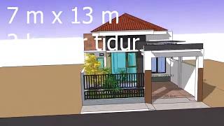 desain rumah minimalis ukuran 7x13