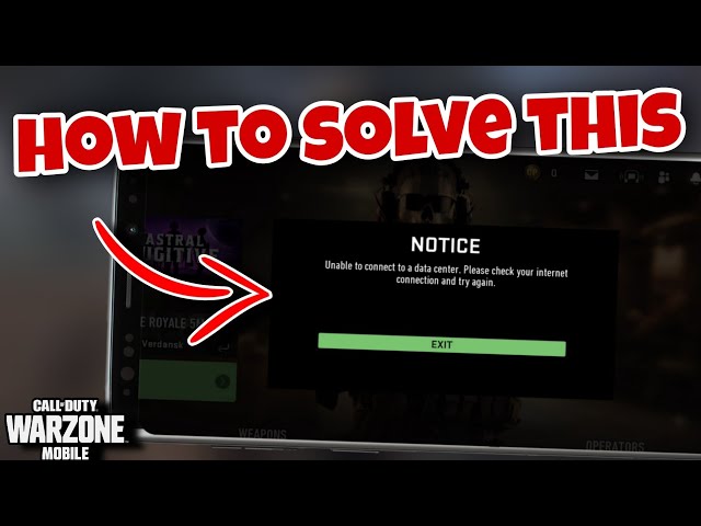 WARZONE MOBILE  HOW TO FIX UNABLE TO CONNECT TO A DATA CENTER IN  WRZNMOBILE SOFT LAUNCH 