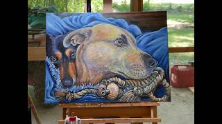 Pet Portrait Progression By Beck Hawk, Hawkart Studio