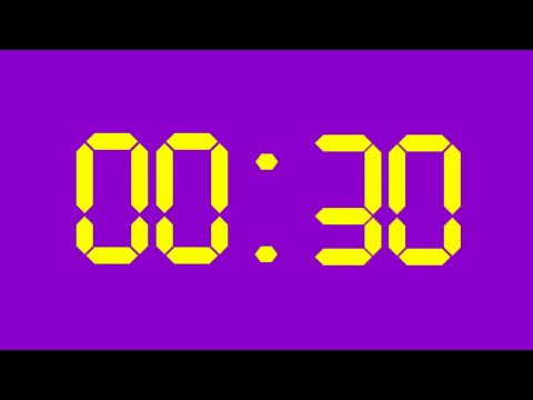 30 sconds timer HD Countdown intro YouTube no copyright free download - yellow - purple screen