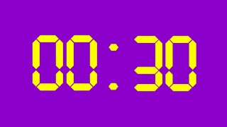 30 sconds timer HD Countdown intro YouTube no copyright free download - yellow - purple screen