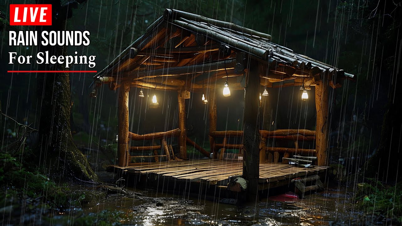 Deep Sleep Instantly On Rainy Night - Heavy Rainfall On Shelter ...