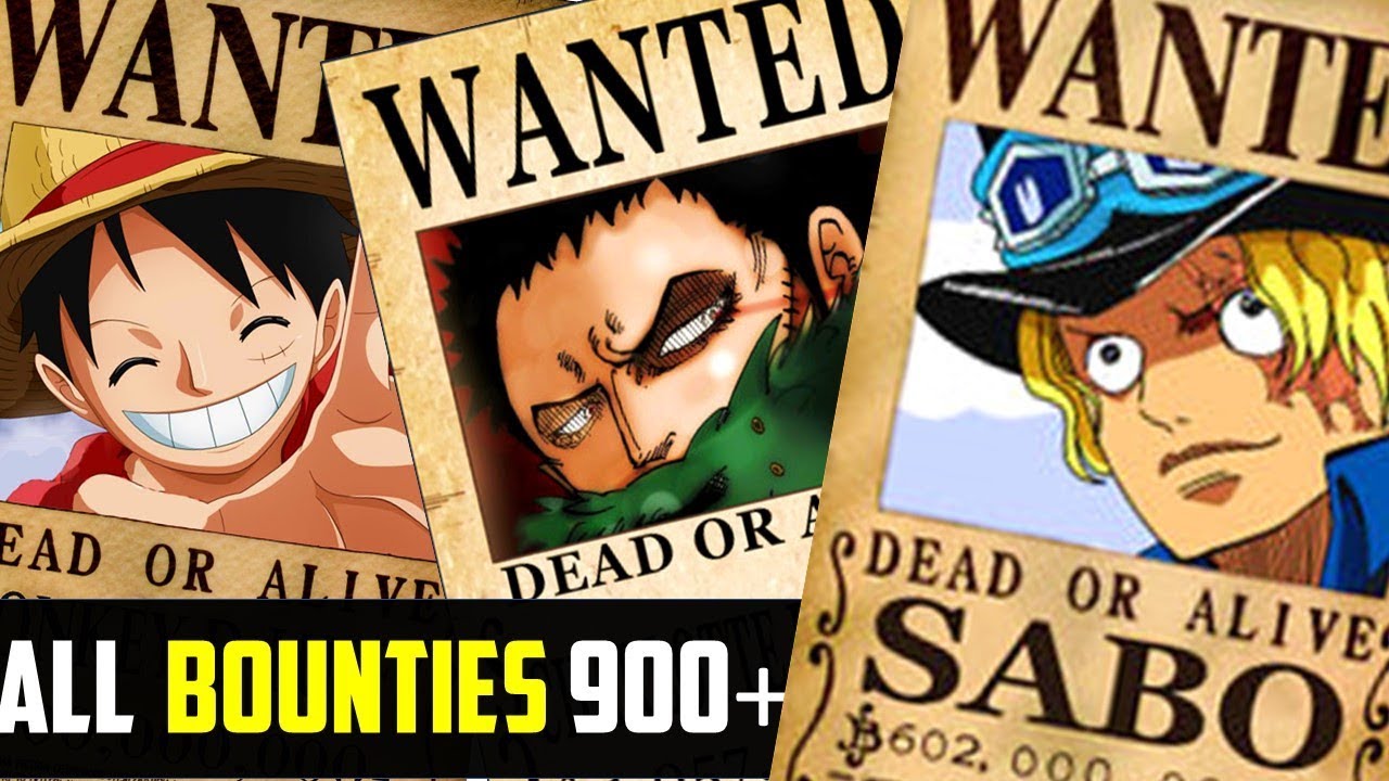 All Bounties Up To Chapter 900 In One Piece Youtube