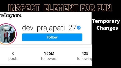 Verifying Instagram account using Inspect element  .Temporary Changes