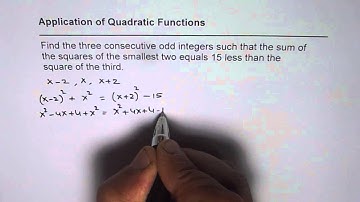 Quadratic Application with Three Consecutive Odd Integers and Two Solutions