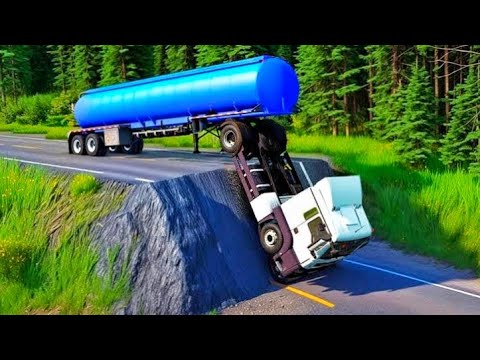 Car vs Unfinished Road challenge #2 in BeamNG Drive - BeamNG Crown - Mobil vs Unfinished Road