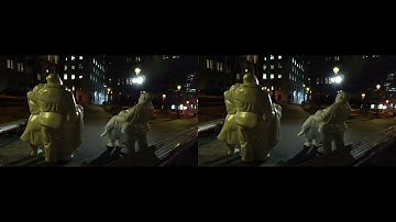 SBS 3D sculpture blanche au Parc de La Presse la nuit