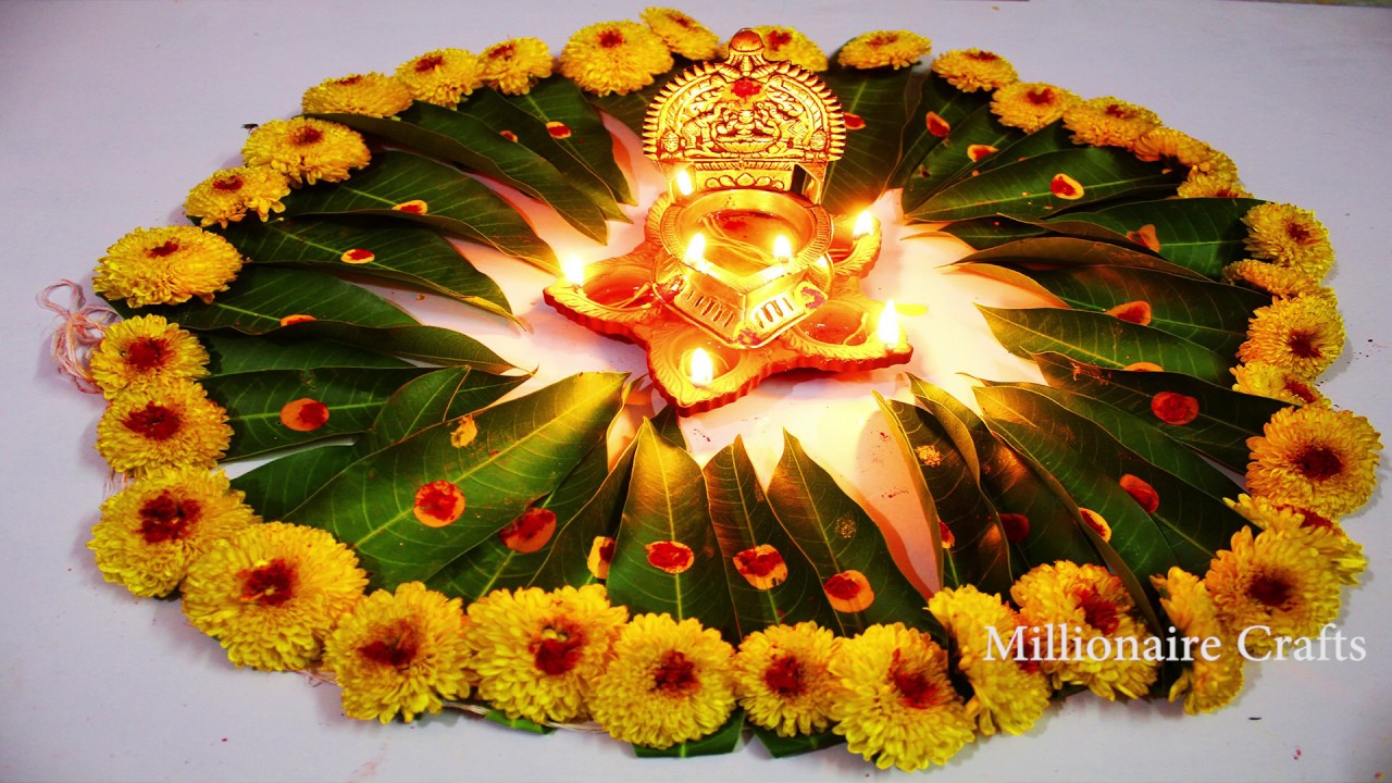 Durga puja Flower Decoration Ideas For Festivals Marigold & mango