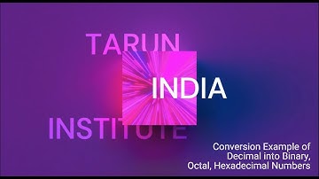 Convert Binary into Decimal, Octal and Hexa | Number System | Bihar STET prep| Tarun India Institute