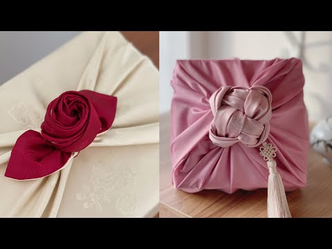 Video (ENG) 정사각형, 직사각형에 어울리는 보자기포장 giftwrapping #112 - youtube
