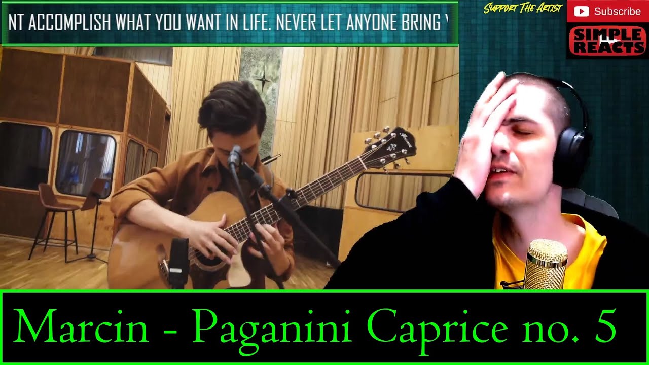 Marcin Paganini Caprice No 5 On One Guitar Reaction YouTube