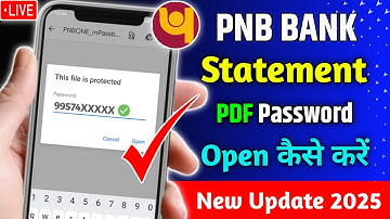 PNB Bank Statement Pdf Password | PNB Bank Statement Pdf Password Kaise Pata Kare | PNB Bank