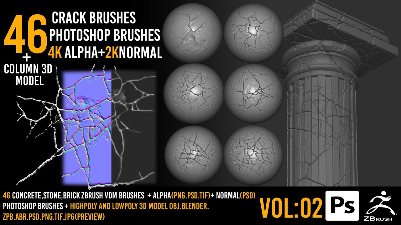 crack brushes zbrush