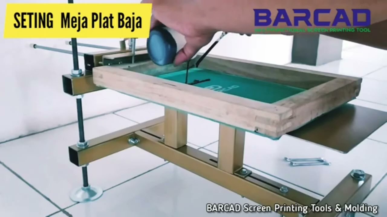 Seting Alat Sablon Meja Plat Baja dan Meyablon Plastik