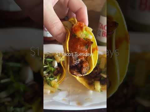 Video thumbnail: $1 Taco Tuesdays Tacos El Bigotes  #foodie #houston #휴스턴 #food #tacos