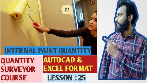 Internal  Paint quantity || Easy calculation || Quantity surveyor || Autocad & Excel Format ||