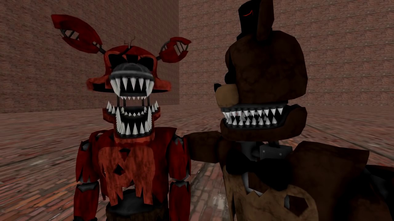 SFM Five Nights At Freddy's Nightmare Foxy x Nightmare Bonnie - YouTub...