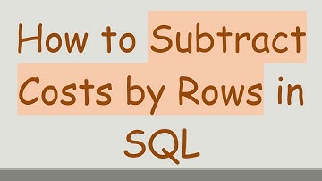 How to Subtract Costs by Rows in SQL