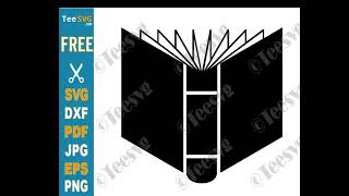 Black Book CLIPART FREE JPG SVG PNG Transparent Background - Opened Book Silhouette Vector