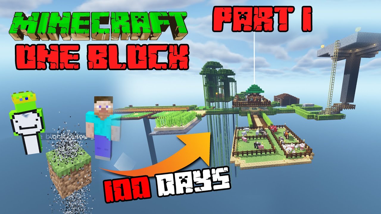 100 Days In Minecraft Oneblock With Friends 😰| Part 1 - YouTube