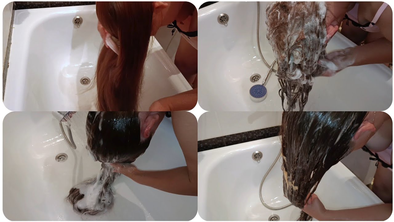 Combing and washing long hair Beginner Rapunzel. Trailer. Full video link in comments!