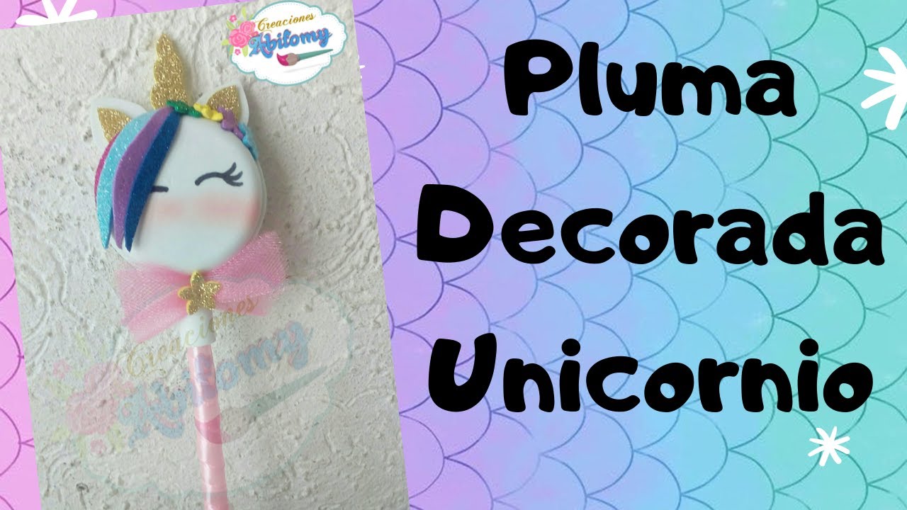 🦄PLUMA decorada UNICORNIO usando 1 tapa de GARRAFON😮
