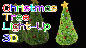 How to Make Light-Up Christmas Tree/Holiday Christmas - 3D Printing Pen Creations/DIY Tutorial