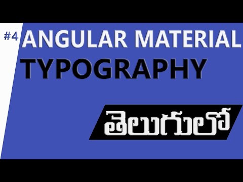 Angular Material In Telugu | Typography In Angular Material