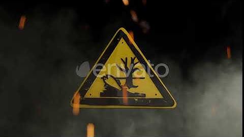 Environmental Hazard Sign Over a Smoky Background | Motion Graphics - Envato elements