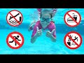 Sofia and her brother shows the safety rules in the pool and good behavior