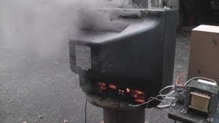 Working Tv Smoking And On Fire