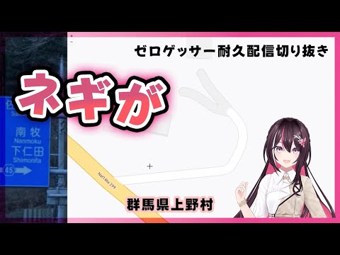 ゼロゲッサーチャレンジ中に、下仁田ネギで知られる群馬県の下仁田町付近(上野村)で、マップ上にネギのような形状の道を発見するあずきち【AZKi/ホロライブ切り抜き/GeoGuessr/ジオゲッサー】