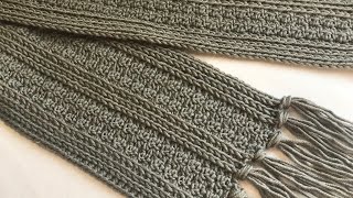 كوفيه رجالي بغرزه مميزة وسهلة (طقم طاقيه وكوفيه )الجزء الاول crochet men scarf