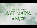 ✞ Bach / Gounod TENOR Ave Maria in A • tenor voice music sheet with piano accompaniment