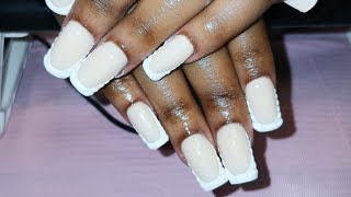 ACRYLIC FULL SET | FRENCH TIPS | CROC PRINT | stepbystep