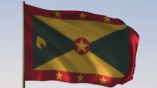 Grenada Flag | ROYALTY FREE [4K] 20 SEC LOOP