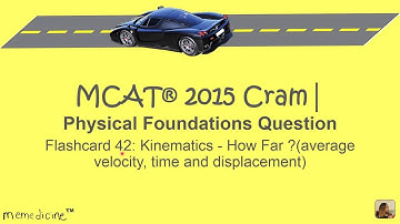 MCAT ® 2017 Cram│ Physics Card 42│ 4A│ Kinematics - How Far? (average velocity, time & displacement)