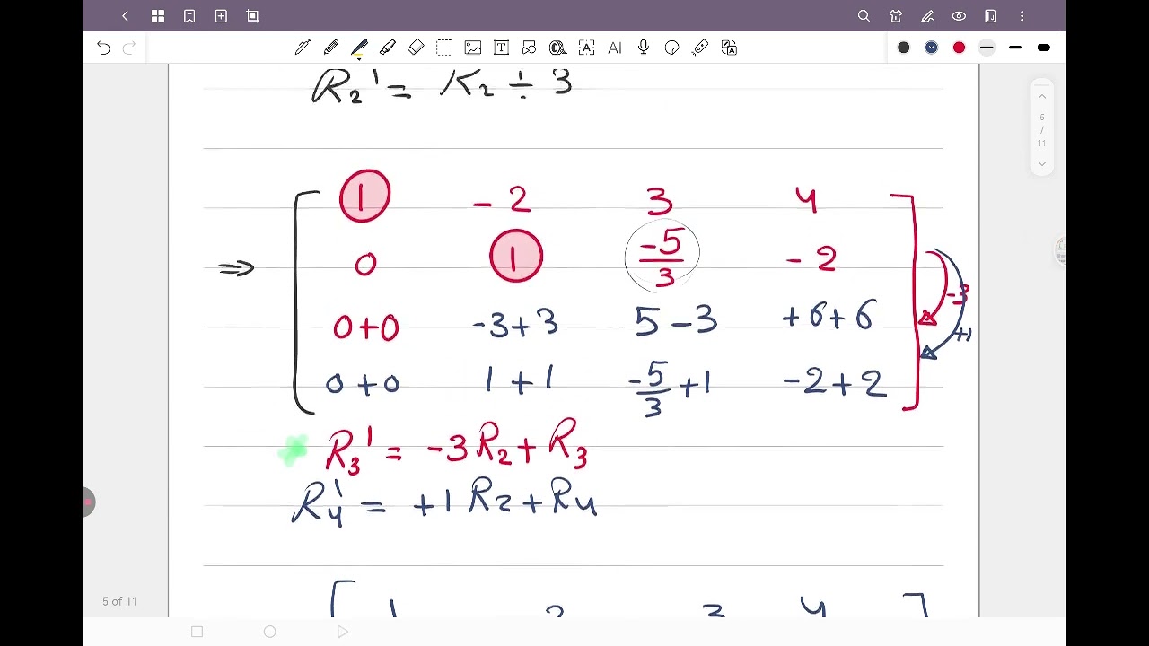 الجبر الخطي خطوات ايجاد أساس فضاء الصف وأساس فضاء العمود 