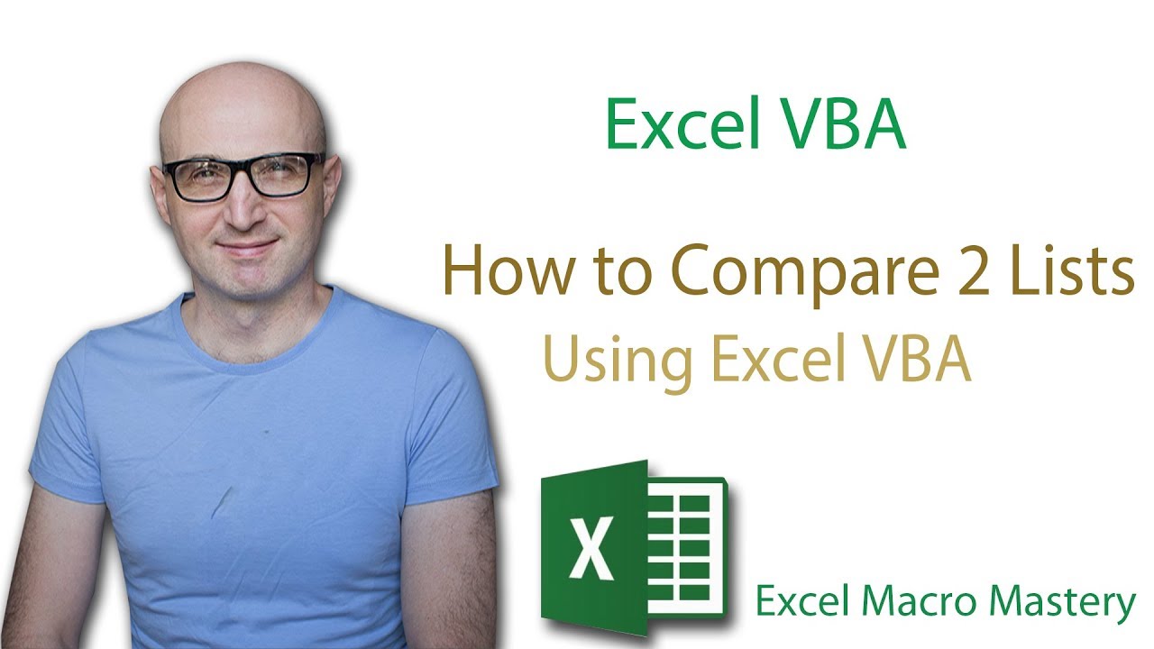 How to compare 2 lists using excel vba 4 4 youtube