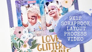 9x12 Scrapbook layout with altered Frame idea