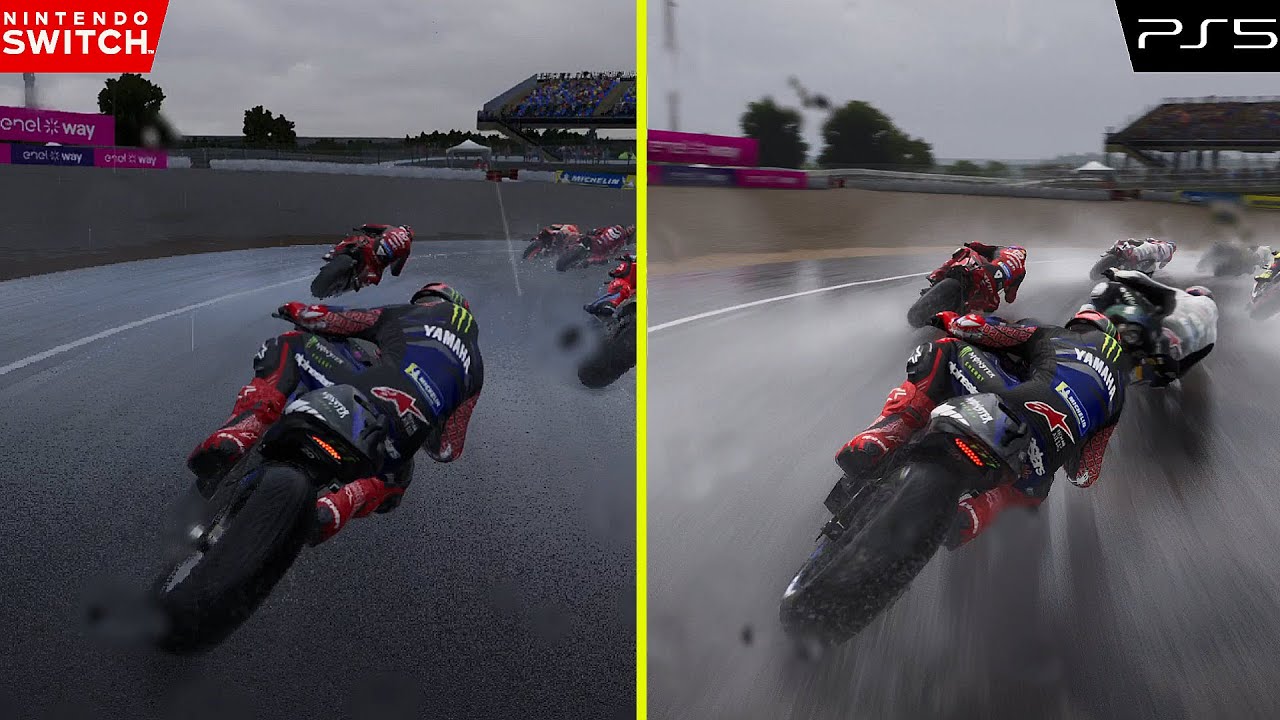 MotoGP 23 Nintendo Switch vs PS5 Rain Weather Graphics Comparison - YouTube