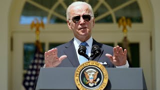 Biden uses first public outing since testing negative to tout his