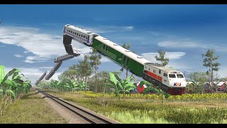 Kereta api terbang naga barongsai super | Super lion dance dragon flying train