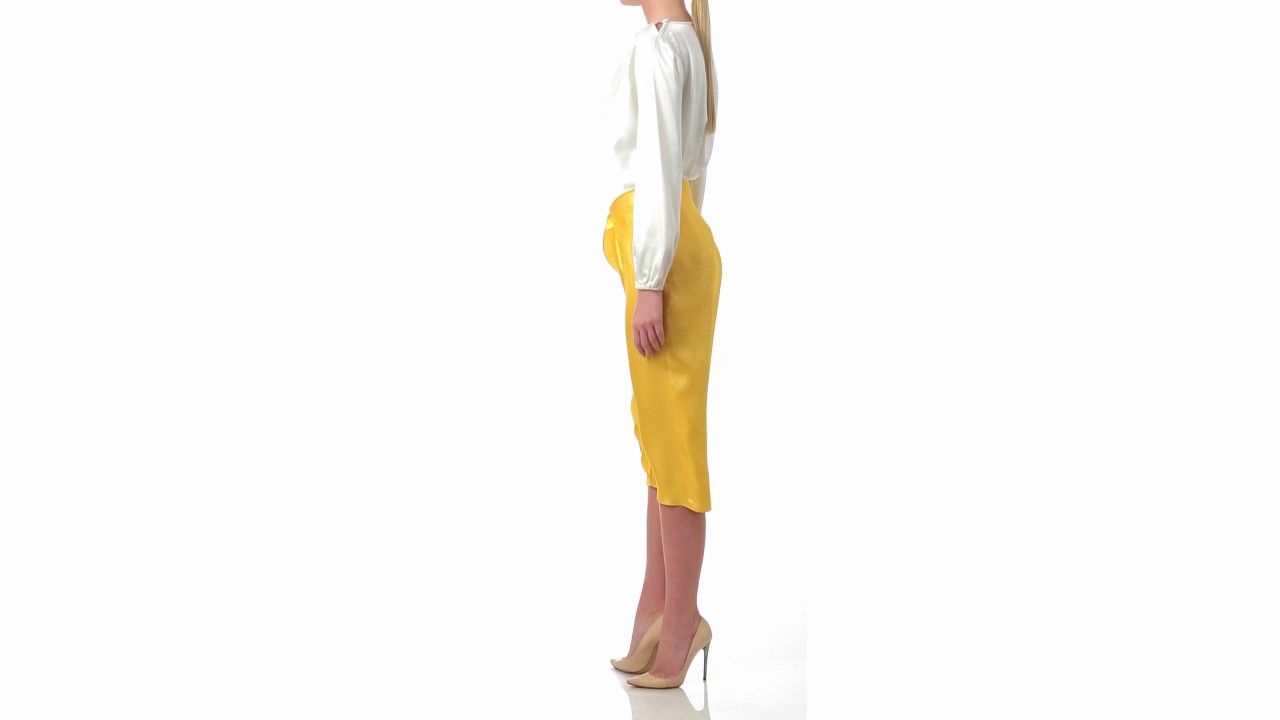 Ochre Yellow Pencil Skirt