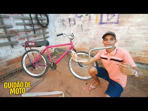 como colocar guidao de moto 125 na bike montadinha