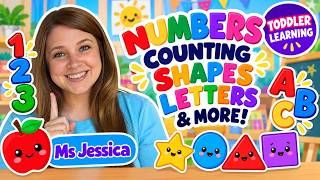 Toddler Learning: Learn Numbers 123 | Shapes & Colors | Learn ABCs | Fun Educational Video for Kids