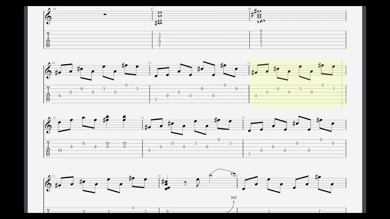 downt - 111511( 結他譜 || guitar tab )