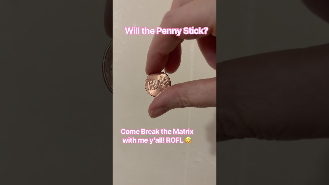 Testing if a penny really will stick to the wall? #viralvideo #funny